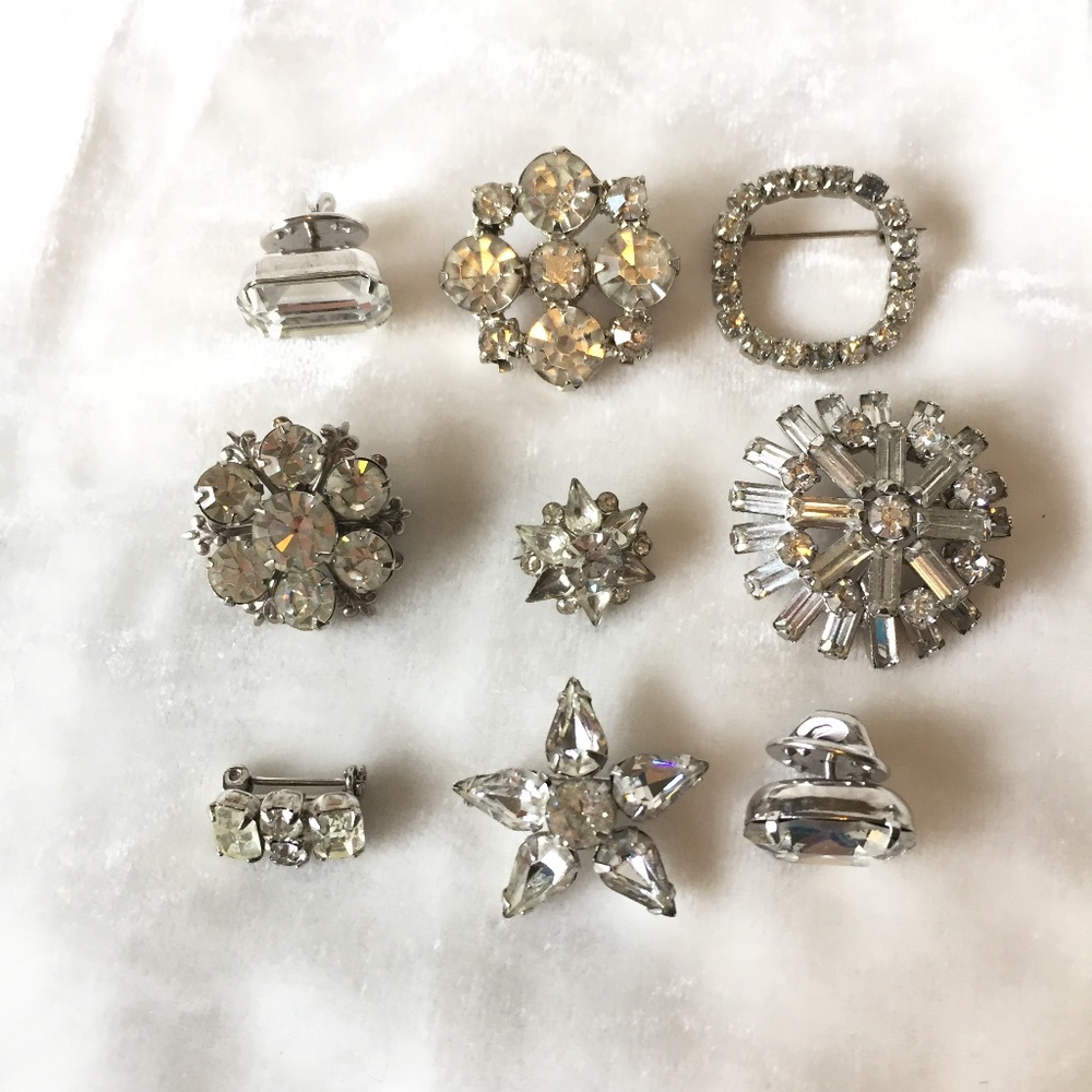 Lot Rhinestone Brooches